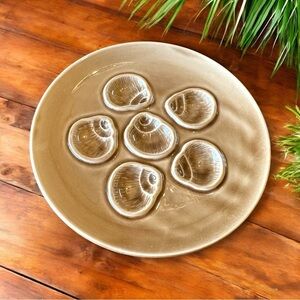 VINTAGE Niderviller French Escargot Plate – 6 Shell Indents – 8”